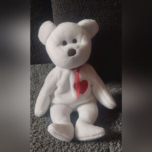 Ty Beanie Baby Original White Valentino Bear 1993
